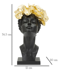 Estatua mujer tocado dorado con mariposas