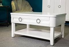Table basse rectangulaire avec 2 tiroirs Shine Blanc