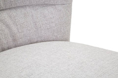 Chaise Losanna tissu gris pieds métal noir (set de 2)
