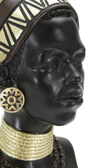 Estatua mujer masái tocado y joyas decorativas