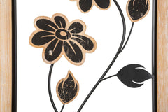 Panel decorativo 3D de metal y madera Girish, madera natural y metal negro