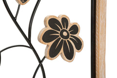 Panel decorativo 3D de metal y madera Girish, madera natural y metal negro