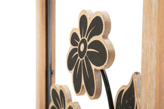 Panel decorativo 3D de metal y madera Girish, madera natural y metal negro