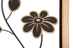 Panel de pared decorativo de metal y madera Girish