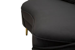 Sofá de 3 plazas Oslo Tela Negra patas Metal Dorado