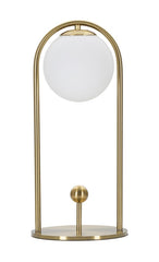 Lámpara de mesa Glamy Metal dorado Pantalla de cristal blanco