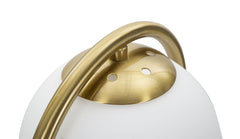 Lámpara de mesa Glamy Metal dorado Pantalla de cristal blanco