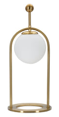 Lámpara de mesa Glamy metal dorado pantalla de cristal blanco