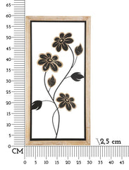 Panel decorativo 3D de metal y madera Girish, madera natural y metal negro