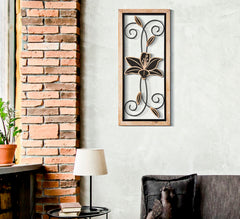 Panel decorativo de pared 3D Koman de metal y madera