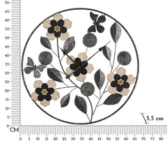 Horloge murale ronde Divaker décor floral