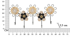 Perchero de pared flores Hierro y Rafia