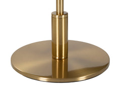 Lámpara de mesa de metal dorado con pantalla de plumas blancas