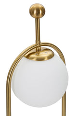 Lámpara de mesa Glamy metal dorado pantalla de cristal blanco