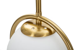 Lámpara de mesa Glamy metal dorado pantalla de cristal blanco