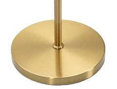 Lámpara de pie de 4 luces Glamy, metal dorado y esferas de cristal blanco