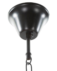 Lámpara colgante redonda de metal y cuerda de 6 luces