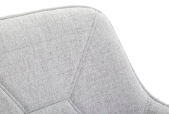 Taburete de bar de tela tapizada gris con patas de metal negro (juego de 2)