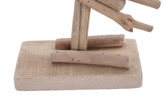 Escultura de flamenco en madera natural