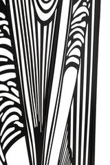 Panel decorativo de pared 3D metal Negro Chica a rayas