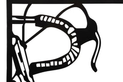 Panneau mural décoratif 3D vélo métal Noir ensemble de 3 pcs
