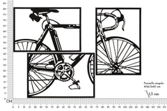 Panneau mural décoratif 3D vélo métal Noir ensemble de 3 pcs