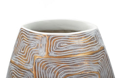 Vase en résine décoré de formes géométriques