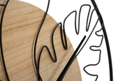 Reloj de pared redondo de metal y madera