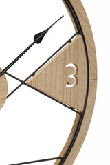Reloj de pared redondo geométrico Metal Madera