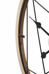 Reloj de pared redondo geométrico Metal Madera