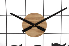 Horloge murale ronde en métal et bois