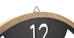 Horloge murale ronde métal et bois