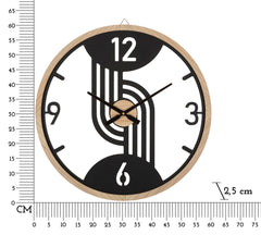 Horloge murale ronde métal et bois