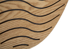 Espejo de pared redondo de madera natural