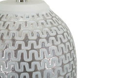 Lampe de table Wave Résine Abat-jour tissu Blanc