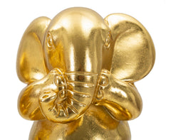 Ensemble de 3 éléphants assis dorés