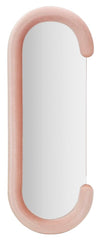 Miroir mural Chantal en bois et velours rose