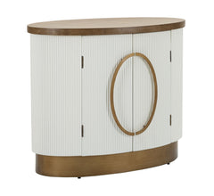 Armario de 2 puertas Tolosa Madera Blanca tapa e inserciones Madera Marrón