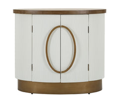 Armario de 2 puertas Tolosa Madera Blanca tapa e inserciones Madera Marrón