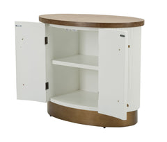 Armario de 2 puertas Tolosa Madera Blanca tapa e inserciones Madera Marrón