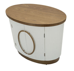 Armario de 2 puertas Tolosa Madera Blanca tapa e inserciones Madera Marrón