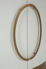 Armario de 2 puertas Tolosa Madera Blanca tapa e inserciones Madera Marrón