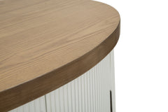 Armario de 2 puertas Tolosa Madera Blanca tapa e inserciones Madera Marrón