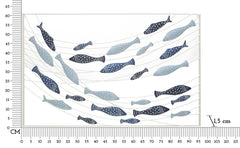 Panneau mural décoratif métal 3D poissons