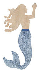 Panel de pared decorativo 3D Sirena Metal y Madera