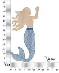 Panel de pared decorativo 3D Sirena Metal y Madera