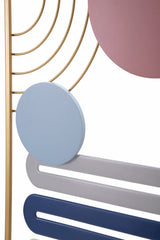 Panel mural decorativo 3D de metal geométrico colores vivos