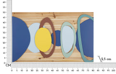 Panel de pared decorativo geométrico multicolor de metal y madera