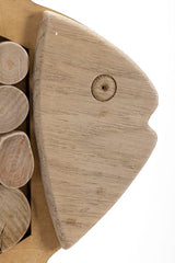 Escultura colgante Peces de madera redonda