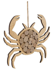 Escultura suspendida Cangrejo de madera redonda